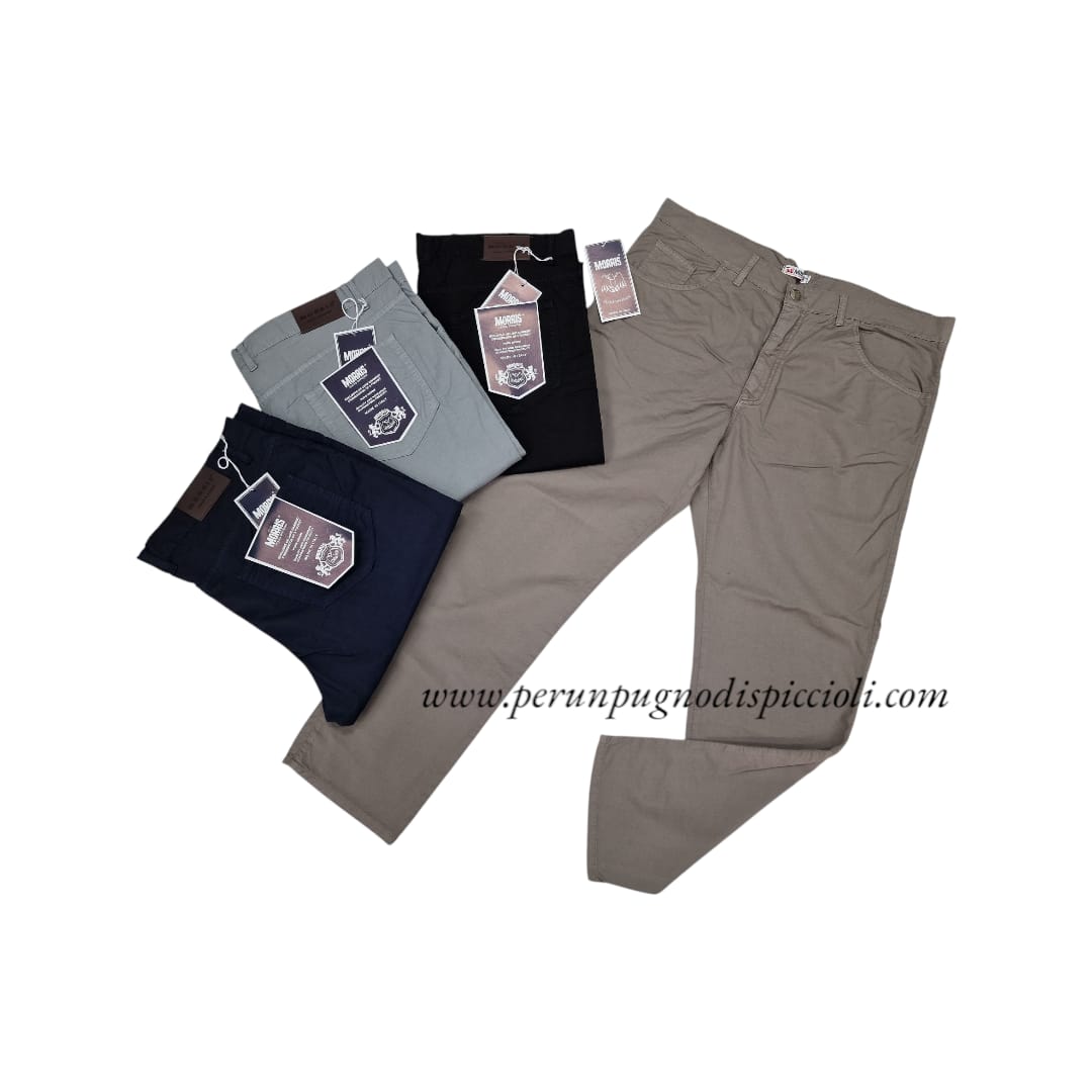 Pantalone Morris calibrato in cotone 5 tasche